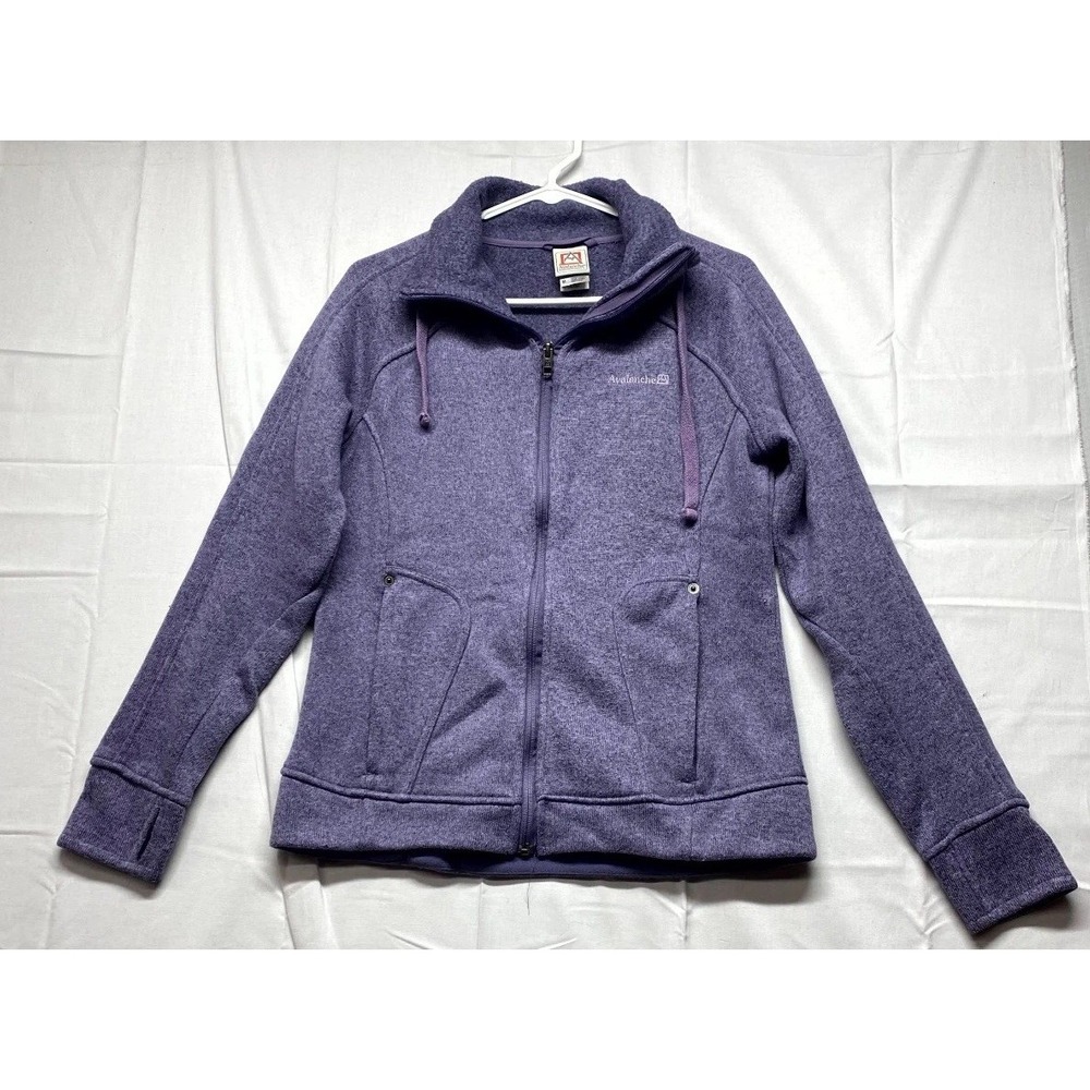 Avalanche Fleece Jacket Womens Medium Purple Full Zip Raglan Sleeve Drawstring